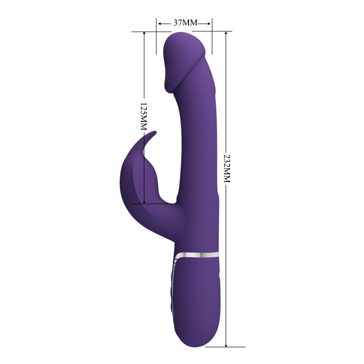 Party Up wibrator silikonowy typ króliczek ładowany usb kolor fioletowy David