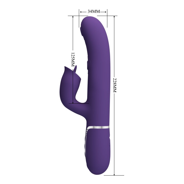 Party Up wibrator silikonowy typ króliczek ładowany usb kolor fioletowy Alan