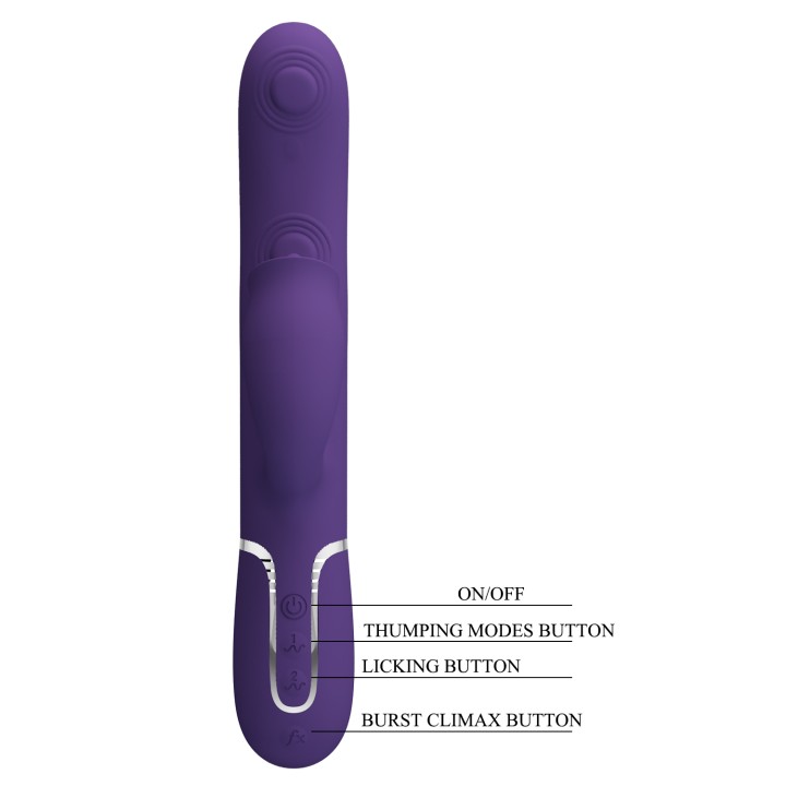 Party Up wibrator silikonowy typ króliczek ładowany usb kolor fioletowy Alan