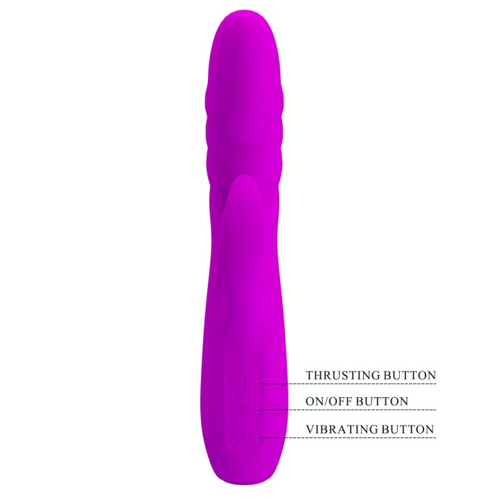 Party Up wibrator silikonowy typ króliczek ładowany usb kolor fioletowy Bob