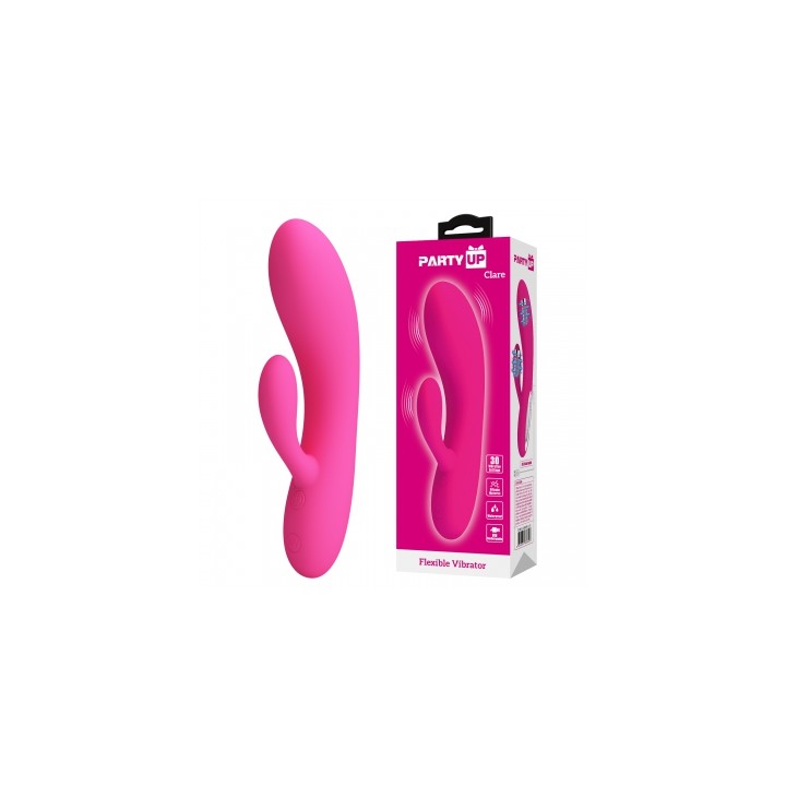 Party Up wibrator slikonowy typ króliczek ładowany usb kolor różowy Clare