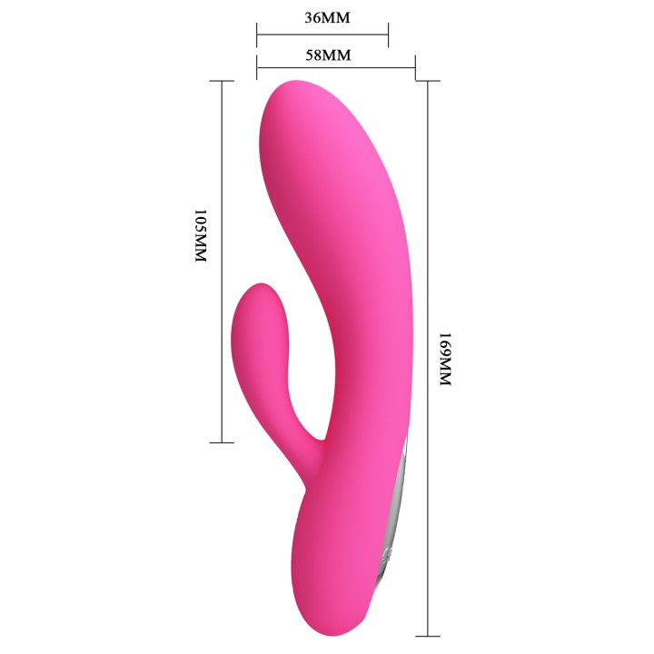 Party Up wibrator slikonowy typ króliczek ładowany usb kolor różowy Clare