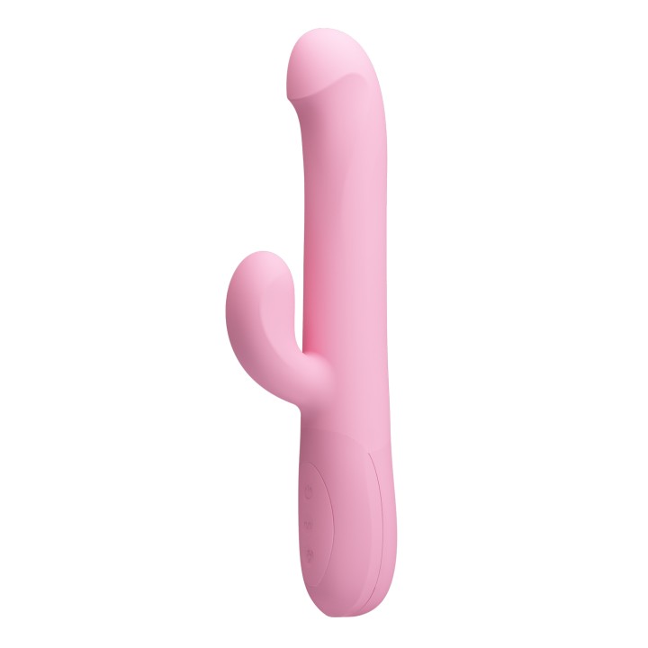 Party Up wibrator silikonowy typ króliczek ładowany usb kolor pudrowy różowy Dean