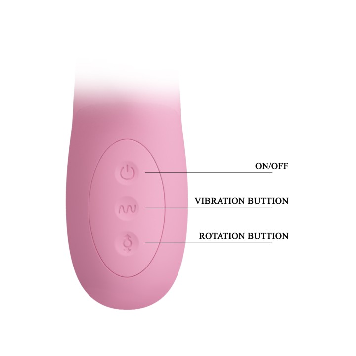 Party Up wibrator silikonowy typ króliczek ładowany usb kolor pudrowy różowy Dean