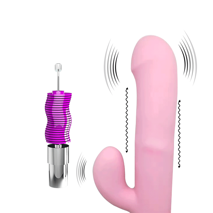 Party Up wibrator silikonowy typ króliczek ładowany usb kolor pudrowy różowy Dean