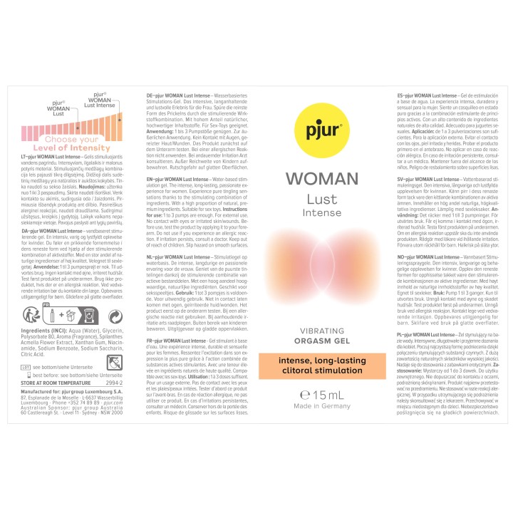 Pjur WOMAN Lust Intense 15 ml – żel stymulujący