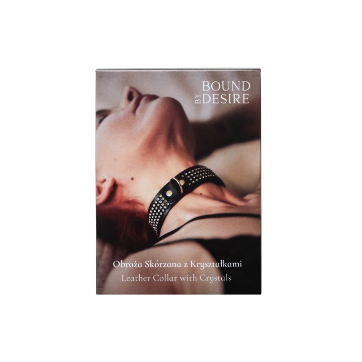Obroża Skórzana z Kryształkami