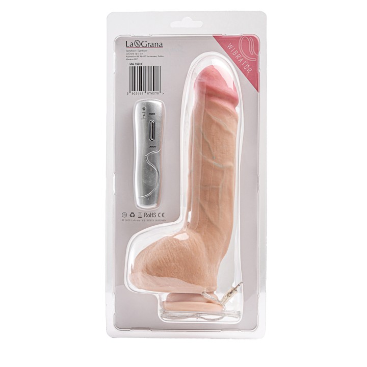 Simple Pleasure wibrator 7 trybów wibracji cyberskóra kolor cielisty 25 cm sterowany przewodowo