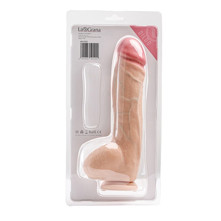Simple Pleasure dildo z wbudowanym kręgosłupem cyberskóra kolor cielisty 25,5 cm
