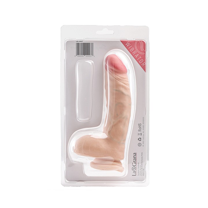 Simple Pleasure dildo z wbudowanym kręgosłupem cyberskóra kolor cielisty 21cm