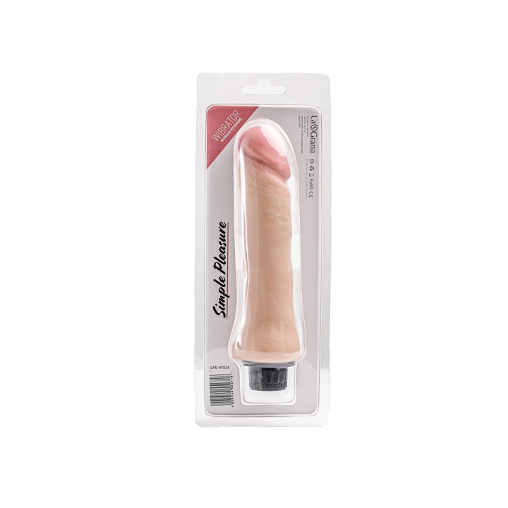 Simple Pleasure wibrator z regulacją prędkości  cyberskóra kolor cielisty 20 cm