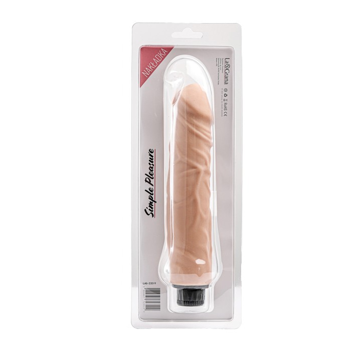Simple Pleasure wibrator z regulacją prędkości  cyberskóra kolor cielisty 23,5 cm