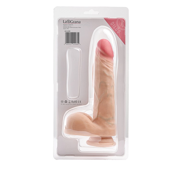 Simple Pleasure dildo z wbudowanym kręgosłupem cyberskóra kolor cielisty 23 cm