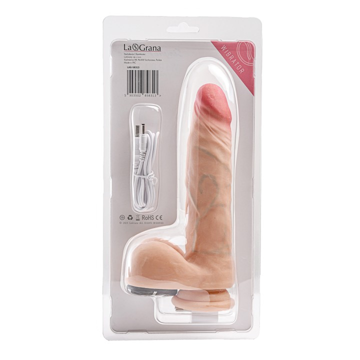 Simple Pleasure wibrator 10 trybów wibracji cyberskóra kolor cielisty 23 cm sterowany bezprzewodowo