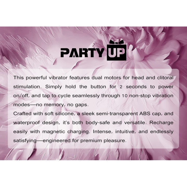 Party Up wibrator mini typ króliczek ładowany magnetycznie kolor ciemny różowy Monica