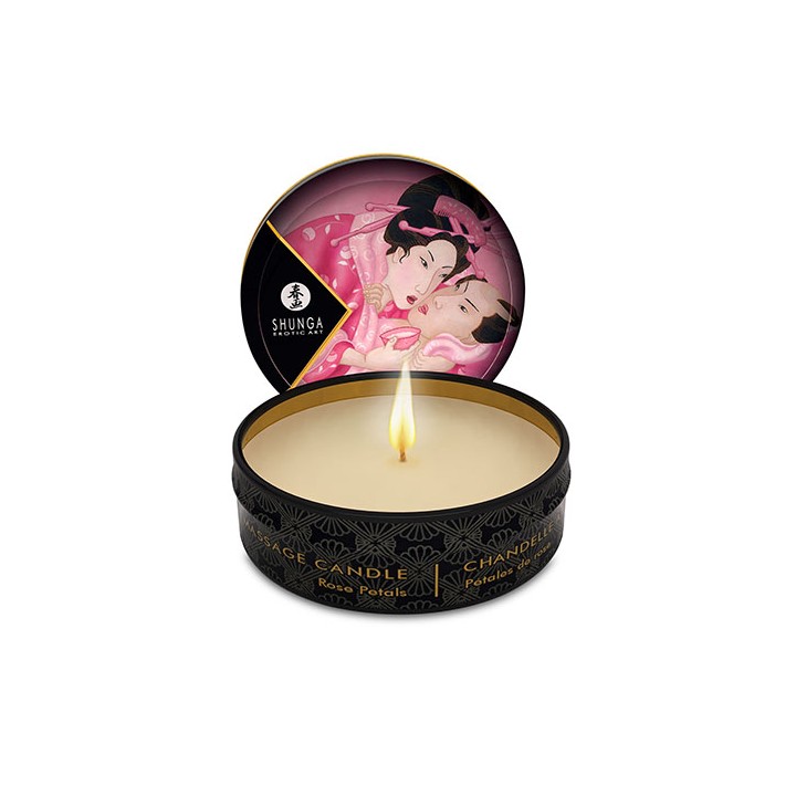 Shunga mini massage candle aphrodisia roses petals