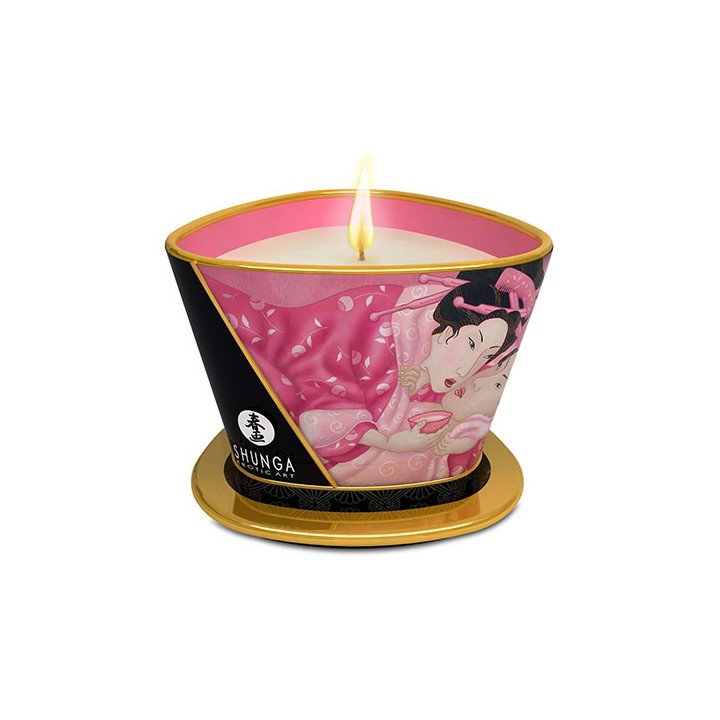 Shunga massage candle aphrodisia roses petals