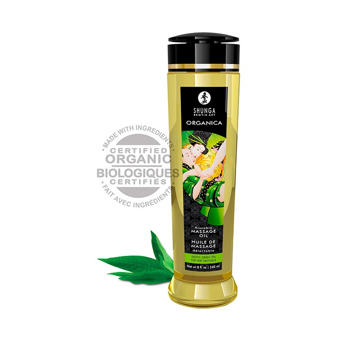 Shunga massage oil organica exotic green tea