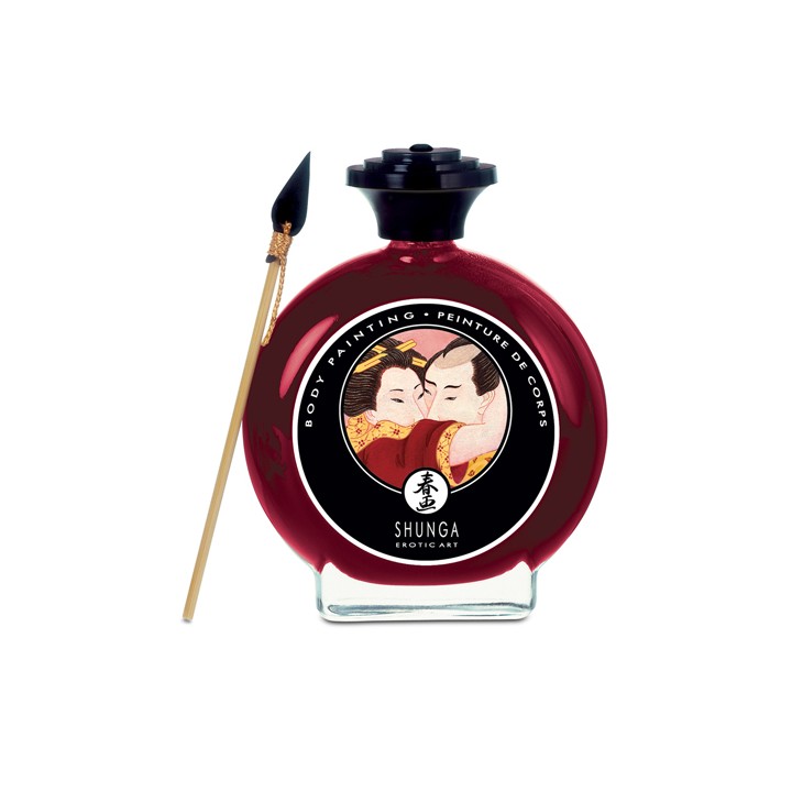 Shunga body paint strawberry sparkling wine