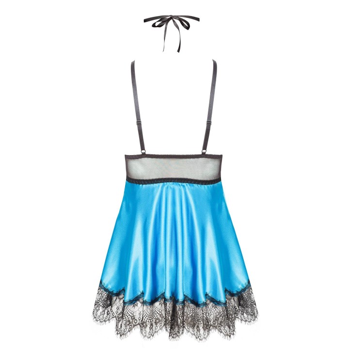 Eve chemise with mask turquoise