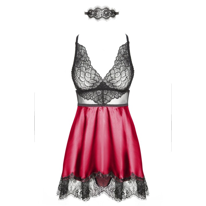 Eve chemise with mask purple