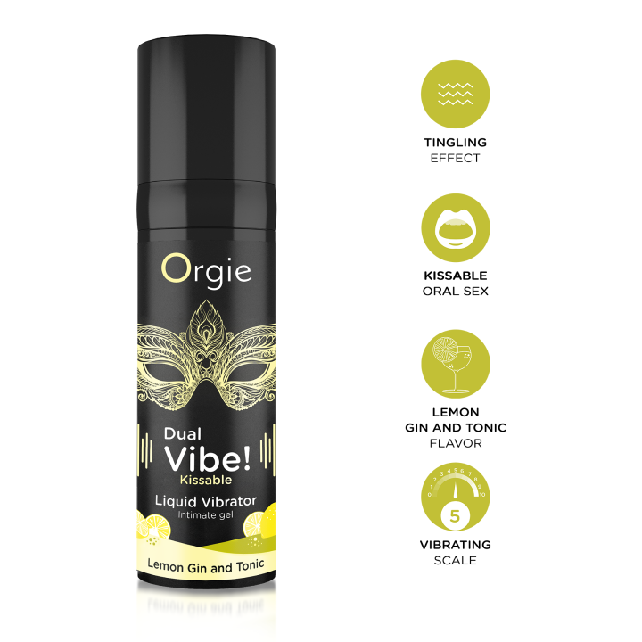 Orgie Dual Vibe! Lemon Gin And Tonic Kissable Arousal Intimate Gel