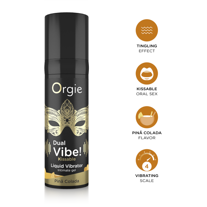 Orgie Dual Vibe! Piña Colada Kissable Arousal Intimate Gel