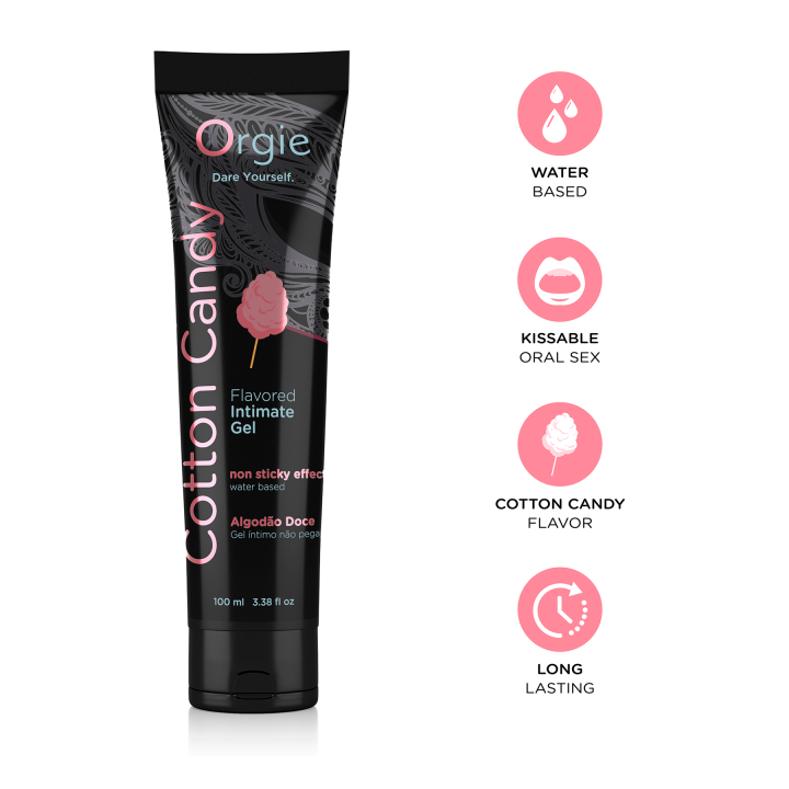 Orgie Lube Tube Cotton Candy Water-Based Intimate Gel With Cotton Candy Flavor