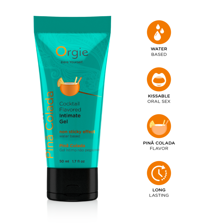 Lube Tube Cocktail Pina Colada Water-Based Kissable Intimate Gel 50ml