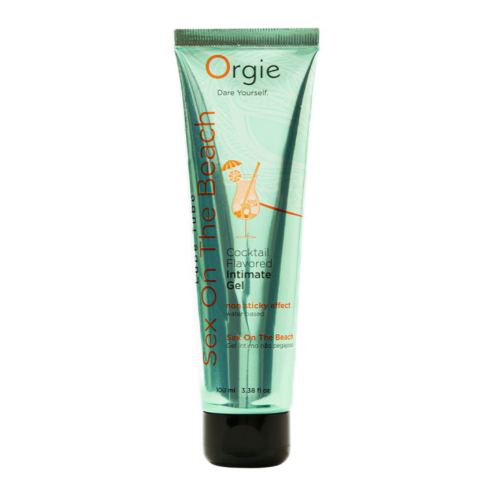 Orgie Lube Tube Cocktail Sex On The Beach Water-Based Kissable Intimate Gel 100ml
