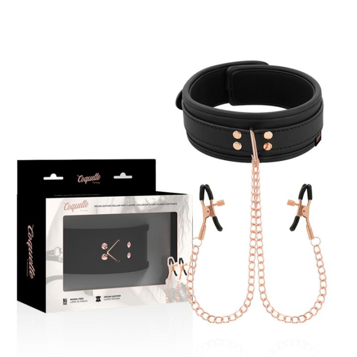 Chic Desire | obroża z zaciskami na sutki COQUETTE, neopren