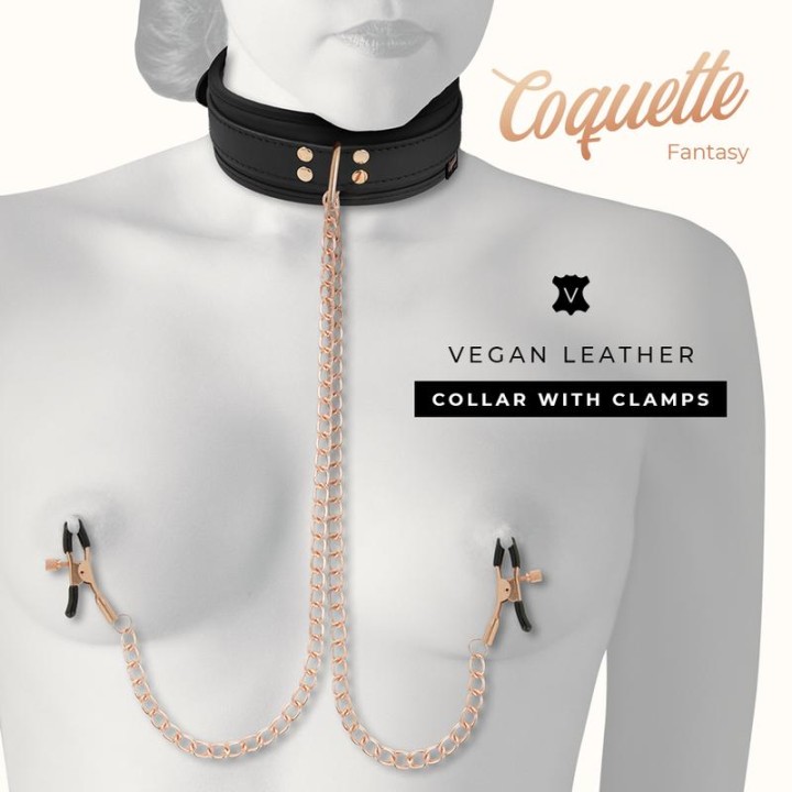 Chic Desire | obroża z zaciskami na sutki COQUETTE, neopren