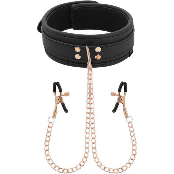 Chic Desire | obroża z zaciskami na sutki COQUETTE, neopren