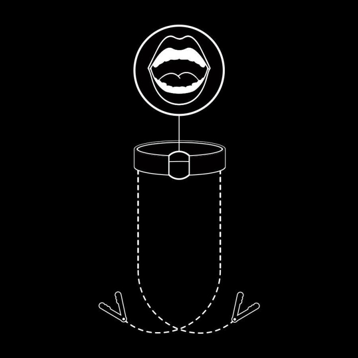 FETISH SUBMISSIVE - GAG RING WITH NIPPLE CLAMPS