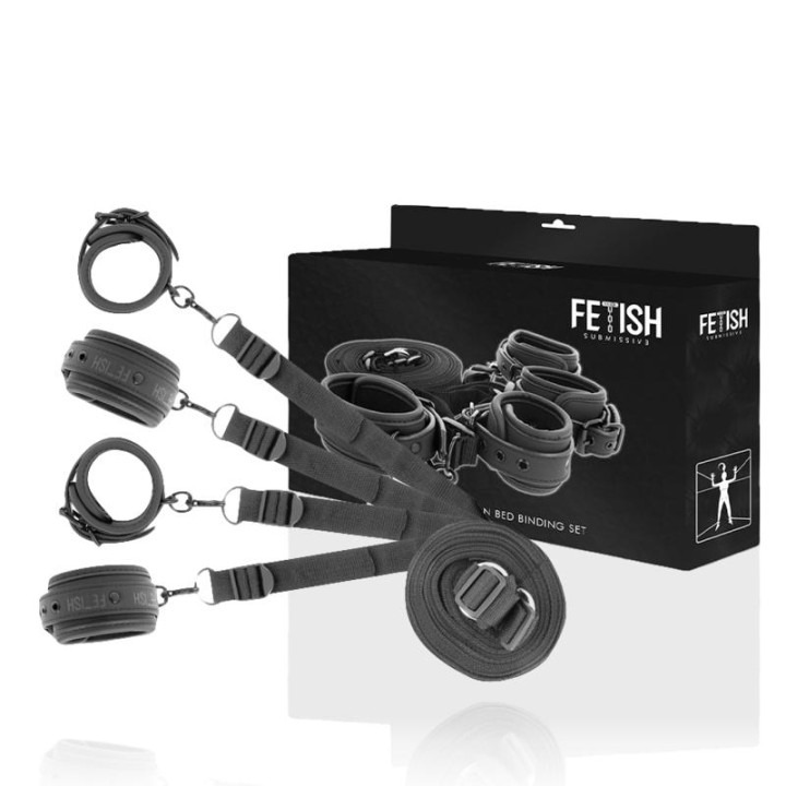 FETISH SUBMISSIVE: Handcuffs i Ties Set / regulowana konstrukcja