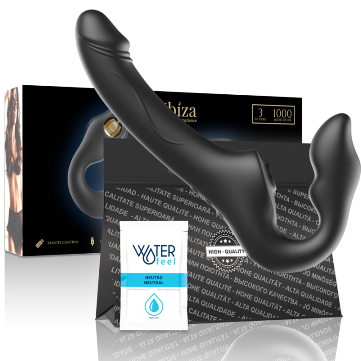IBIZA - REMOTE CONTROL STRAPLESS VIBRATOR 3 MOTORS 1000