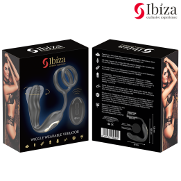 IBIZA - WIGGLE REMOTE CONTROLLED ROTATING ANAL PLUG WITH PERINEAL VIBRATION AND PENIS ENHANCING RINGS