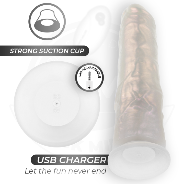 COCK MILLER - DILDO WITH SUCTION CUP, LIGHTS AND VIBRATION WITH REMOTE CONTROL WHITE 20.5 CM