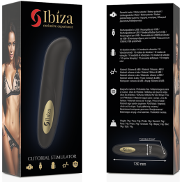 IBIZA - CLIT STIMULATOR USB CHARGER 10 VIBRATION MODES GOLDEN 13 X 2,9 CM