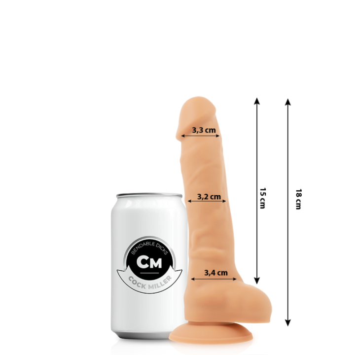 COCK MILLER - DILDO REALISTIC SILICONE DENSITY ARTICULABLE FLESH 18 CM