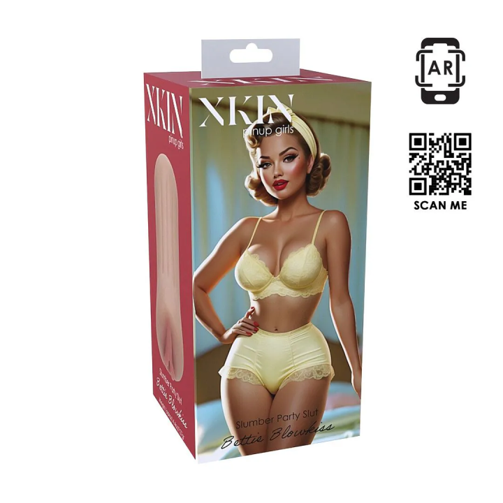 Pinup Dolls - Slumber Party Slut Bettie Blowkiss - TPE Small Masturbator - 127g - Tan