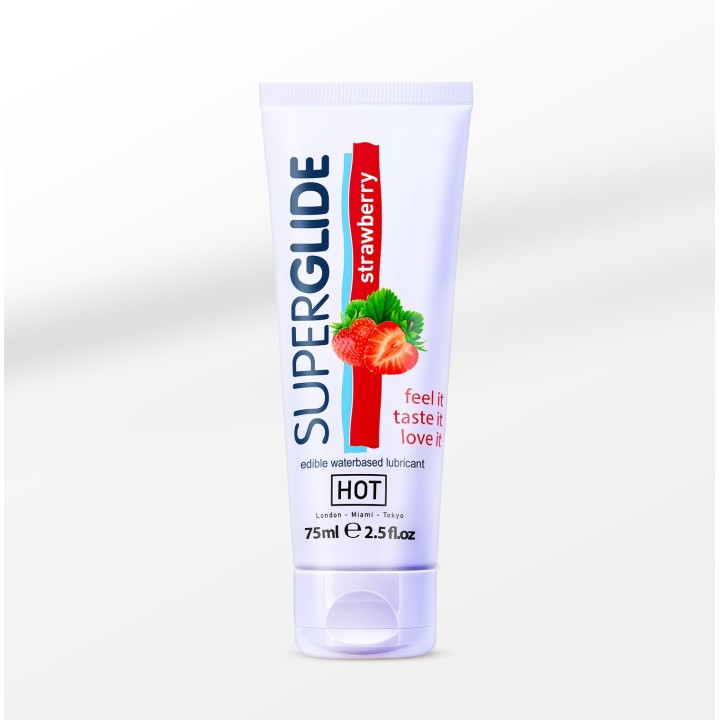 Hot Superglide edible lubricant waterbased - Strawberry 75ml