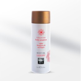 Shiatsu Luxury Body oil edible  - Strawberry & Red Pepper 75ml