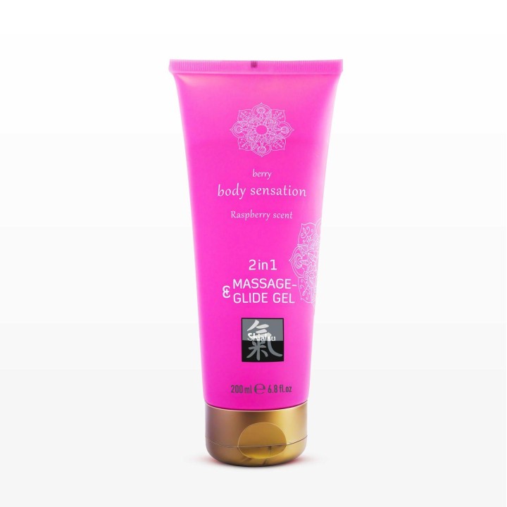 Shiatsu Massage & Glide Gel 2 in 1 - Raspberry scent 200ml
