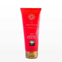 Shiatsu Massage & Glide Gel 2 in 1 - Strawberry scent 200ml