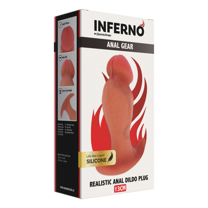 Realistic Buttplug Liquid Silicone 13 cm