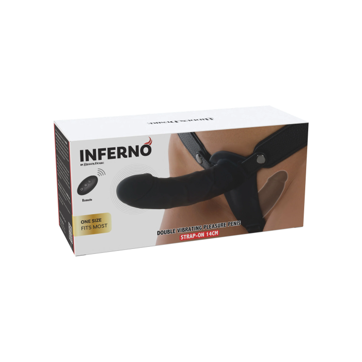 Double Vibrating Pleasure Penis Strapon Silicone 14 cm