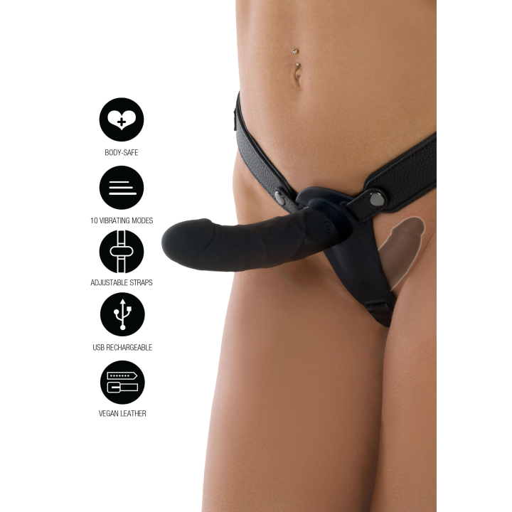 Double Vibrating Pleasure Penis Strapon Silicone 14 cm