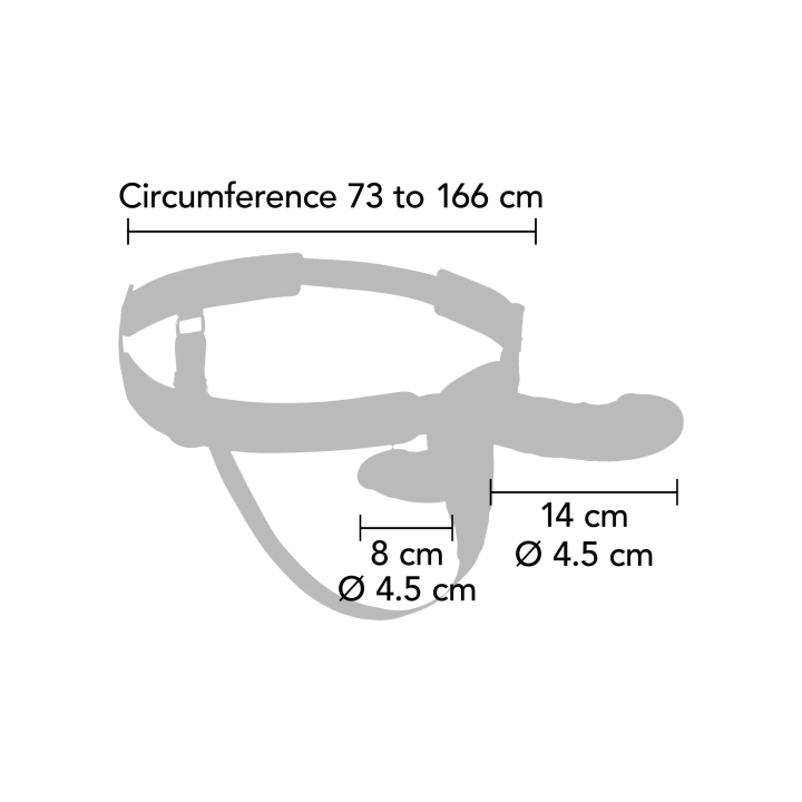 Double Vibrating Pleasure Penis Strapon Silicone 14 cm