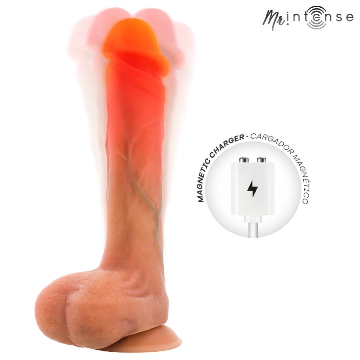 MR INTENSE - BRADLEY SILICONE VIBRATING DILDO WITH HEAT EFFECT AND REMOTE CONTROL 21 CM -Ø- 4.2 CM
